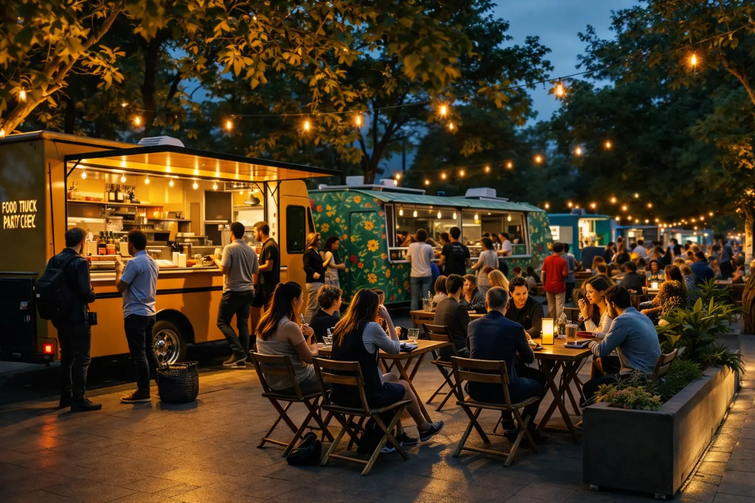 image of outdoor dining experience (for a food truck)